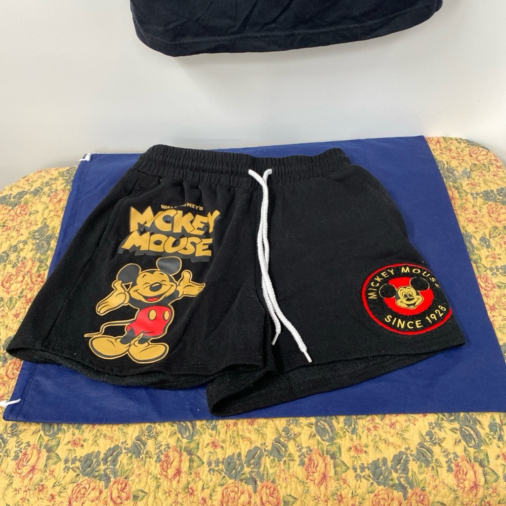 Disney Mickey Mouse Black Graphic Lounge Shorts